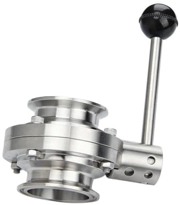 Vanne à bille Tri-Clamp, Vanne papillon sanitaire en acier inoxydable 304 à trois pinces, plusieurs tailles, for brassage artisanal et production laitière(Od45*Ferrule 64)