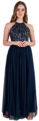 Maya Deluxe Damen Rl004 Mm Bridesmaid Dress, Navy, 38 EU