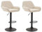 Lot De 2 Tabourets De Bar Design Braga Similicuir I Réglable en Hauteur I Chaise Haute De Bar avec Dossier Et Repose-Pied Ergonomique, Couleur:crème, Couleur du Cadre:Noir