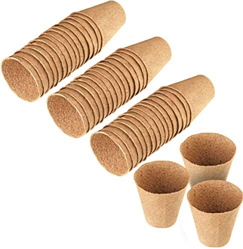 Meister Vaso da coltivazione, diametro 8 cm, pratico set da 48 pezzi, 100% cellulosa certificata PEFC, biodegradabile, vaso per semi, coltivazione vegetale, 9968250