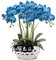 Briful Orchideen, künstliche Blumen, 45,7 cm, Blaue Phalaenopsis, große Orchidee mit silbernen Keramiktöpfen, künstliche Orchidee für Zuhause, Büro, Badezimmer, Wohnzimmer, Tischdekoration