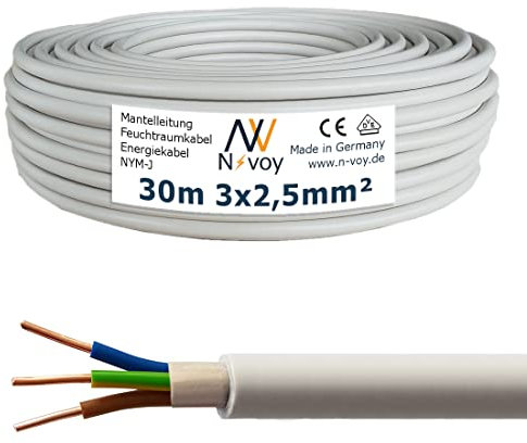 NYM-J 3x2,5 mm² 30m Mantelleitung Installationskabel Stromkabel nach DIN VDE 0250 M07