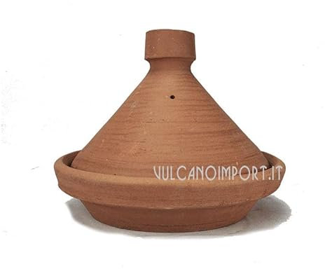 Tajine Marocchino grande cm 35 in terracotta naturale non smaltata quindi non tossica