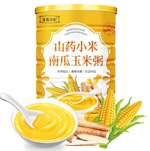 Millet Pumpkin Corn Porridge,小米南瓜玉米粥 中国特色零食小吃 速食冲泡玉米糊 Healthy Nutritious Corn Soup,Meal Substitute Powder,Breakfast Porridge,Convenient Grains and Cereals,Instant Boiled Replacement Porridge (1 can)