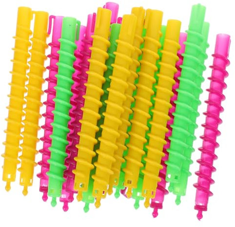 IWOWHERO 100 bigodini a spirale perm per donne e ragazze, versatili, in plastica, per salone di capelli e casa, asta permanente fai da te