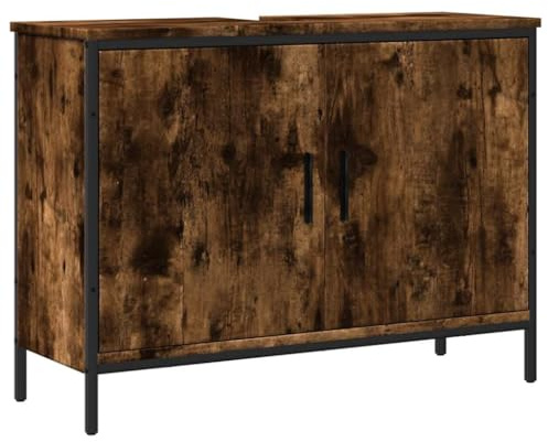 vidaXL Tvättställsskåp rökfärgad ek 80x30x60 cm konstruerat trä