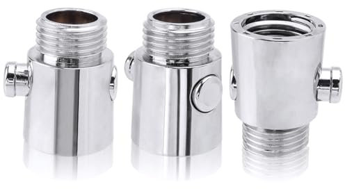 Mesee 3 Packs Shower Head Shut Off Valves G1/2 Universal Water Flow Control Valve Button Type Shower Flow Control Valve Replacement Part for Shower Arm and Hose or Bidet Sprayer