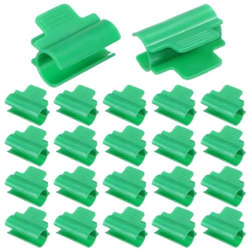 M METERXITY 100-Pack Greenhouse Clamps for 3/4 Inch PVC Pipe, Greenhouse Film Clamps Shading Net Rod Clip for Garden Net/Row Cover/Greenhouse Plastic Sheeting [Green]