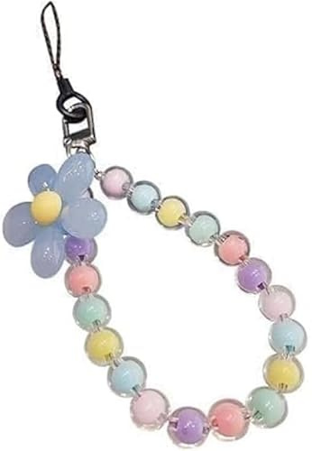 Cinturino per cellulare a colori Braccialetto con fiori in rilievo Creativo Hanging Rope Portachiavi Cordino mobile Fiore in rilievo Custodia per telefono anti-perso Cordino da polso da donna Ragazza