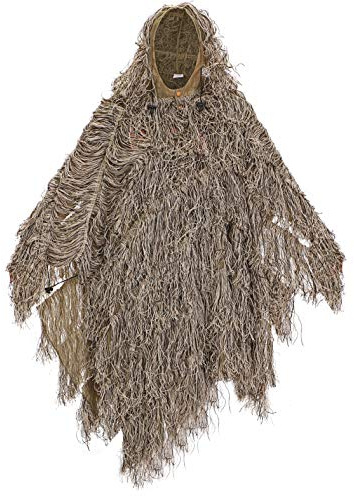 AUSCAMOTEK Ghillie kostym poncho för jakt fågelklocka Gilly kamouflage mantel öken