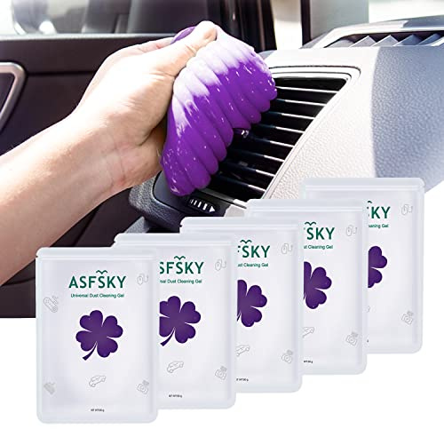 ASFSKY Car Cleaning Gel - 5 Pack Purple, Dust Cleaner for Cars & Keyboards