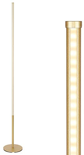 EDISHINE LED Floor Lamp, 57.5 Stepless Dimmable Minimalist Standing Lamp, Corner Lamp for Living Room, Bedroom, Office, 1100Lm 3000K Warm White Light, Golden