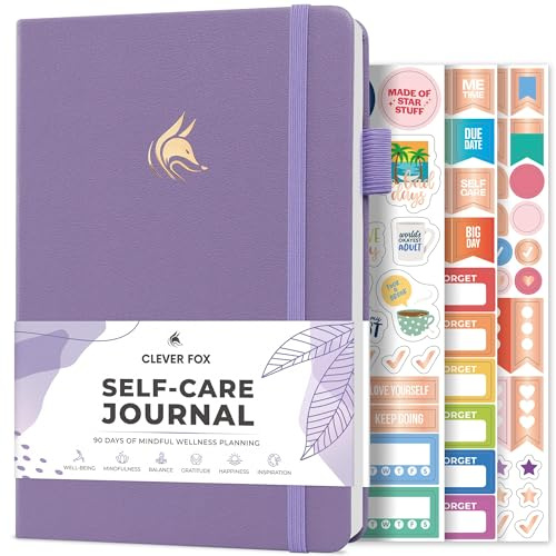 Clever Fox Self-Care Journal – Daily Reflection Notebook – Mental Health & Personal Development Planner, Meditation & Mood Log, A5 (Lavender)