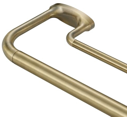 Mayrhyme Barras de cortina dobles, barra de cortina envolvente para ventanas, empalme interno de 1 pulgada delantera y 5/8 pulgadas trasera ajustable con remates y soportes de aluminio (bronce