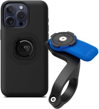 QUAD LOCK Out-Front - Supporto per cellulare da bicicletta con iPhone 15 Pro Max MAG