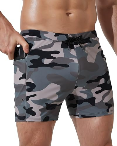 Arcweg Badbyxor för män Badshorts med dragsko justerbar för strandsport simning dykning S-XXL, Kamouflage, M