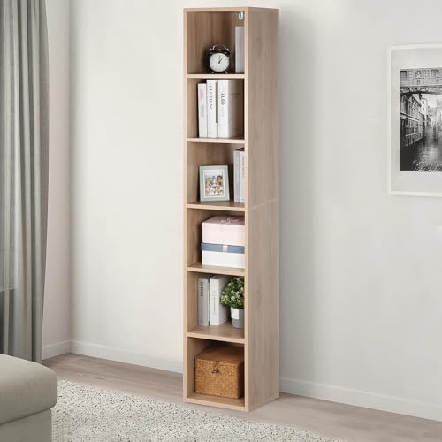 PACHIRA 6 Tier Cube Wooden Bookshelf, Adjustable Bookcase Small Wooden Book Case Unit Cube Storage Unit For Office Living Room Bedroom Freestanding Bookshelf Storage For Books CDs