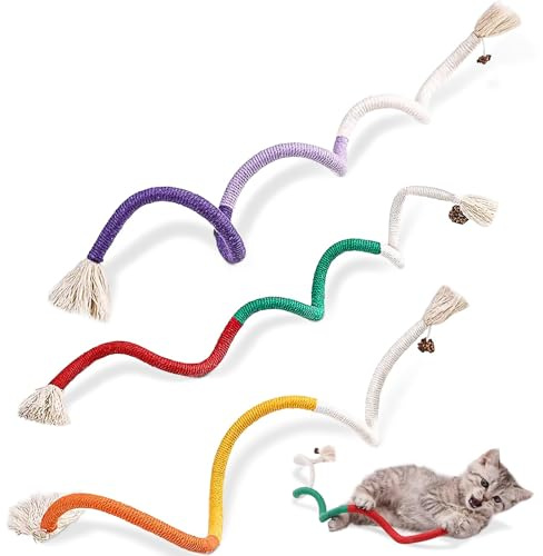 Ceeyoll 3Piezas Hierba Gatera Juguete,Juguete Masticable para Gatos,Varita de Juguete para Gatos y Varita de Arco Iris,Gatera para Gatos Juguetes Gato para Limpiar Los Dientes y Liberar El Estrés.