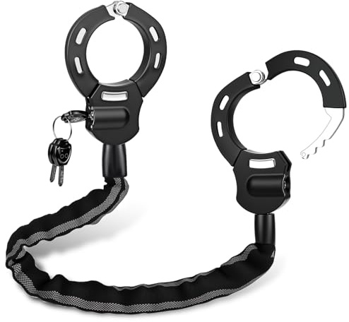 GuKKK Lucchetto Bici, Catena Bici con 3 Chiavii, 92CM Lucchetto Monopattino Elettrico, 1.5KG Riflettente Pesante Catena di Manette di Blocco, Accessori per Biciclette e Scooter Elettrici