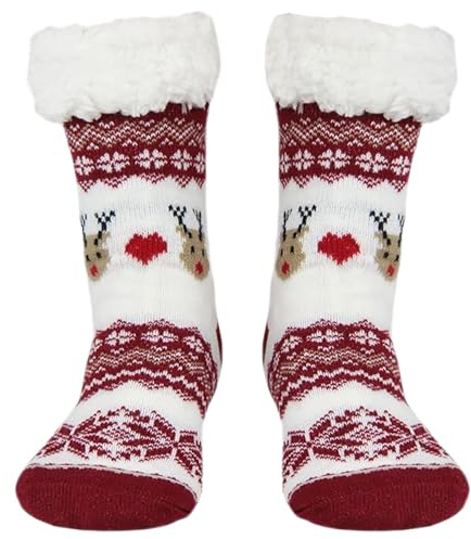 Chaussette de Noël, Chaussettes Chaudes Hiver, Chaussettes de Noël Antidérapantes, Pantoufles Chaussettess Chaussons Femme Homme, Chaussette Antidérapante, Chaussettee Noëls pour Femme Homme Enfant