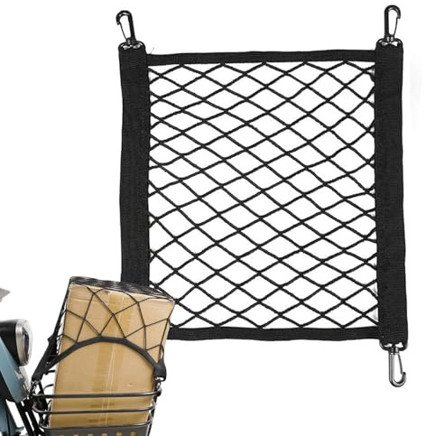 Filet de Chargement Moto | Filets de Transport pour Bagages Moto et Panier - Maille Élastique de Fixation pour Scooter Vélo
