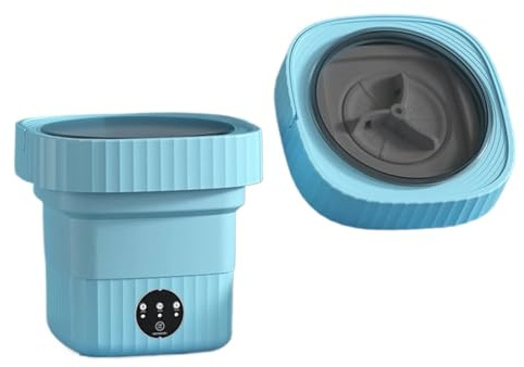 Lavadora portátil, Lavadora Portátil Plegable De 6 L Con Centrifugadora For Ropa, Viajes, Hogar, Interior Ultrasónica, Calcetines, Minilavadora, para camping, dormitorios y apartamentos(Blue)