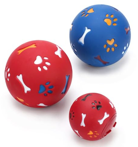 HOOWIFFY Pelota Dispensadora de Comida para Perros Grande Roja Juguete Interactivo Fugas de Comida Material No Tóxico sin Olor Suministros de Entrenamiento para Mascotas