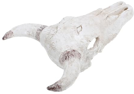 Outanaya Cachette pour Gecko en Résine Décor Terrarium Crâne de Taureau Blanc 205X17X9 CM Cachette Reptile pour Aquarium Tortues et Lézards Décoration Désertique Fonctionnelle