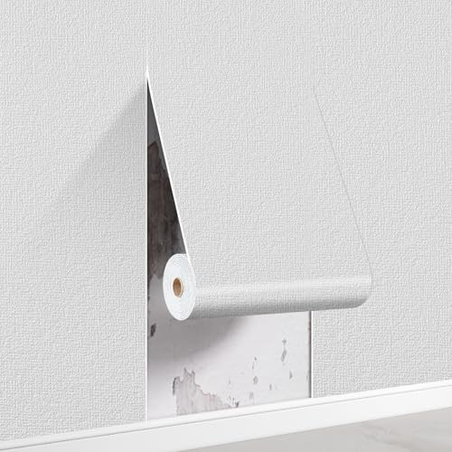 Trafagala 6 Roll 3D White Textured 3mm Thick Self Adhesive Thermal Wallpaper for Cold Bad Walls Textured Insulated Wallpaper Waterproof Damp Proof Membrane Wall Panels for Ceiling Livingroom Bedroom
