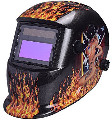 Nuzamas Fonctionne à l'énergie Solaire Auto Assombrissement Soudeur Masque de Soudure Protection du Visage pour Arc TIG MIG broyage Plasma de Coupe avec Un Abat-Jour réglable Gamme DIN4/9-13