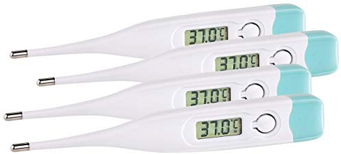 PEARL Achselthermometer: 4er-Set Medizinische Fieberthermometer mit Fieberalarm, digital, IP27 (Elektronisches Fieberthermometer, Thermometer zu Temperaturangaben, Messgerät)