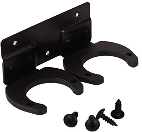 Fiacvrs Microphone Holder, Wireless Microphone Holder for Mic Stand Wall Mounted Microphone Hanger Clip Double Hook Stands Holder Bracket Rack Clamp with Screws Microphone Accessories