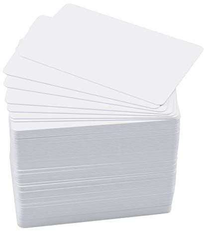 100 Pack Premium Blank PVC Cards, CAETOUNG CR80 30 Mil Graphic Quality White Plastic Cards for Photo ID Badge Printers