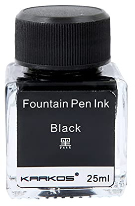 Surakey Encre de Stylo-Plume en Verre d'encre, Encre de Calligraphie, Encre sans Carbone, 10 Couleurs Encre pour Stylo Plume, pour L'écriture, La Peinture, Le Marquage, Les Graffitis, 25ML Encre Noir