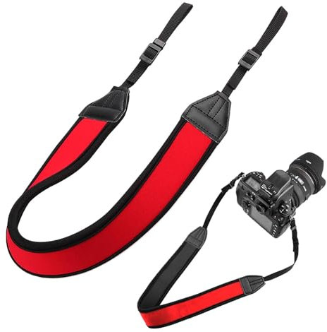 Hahhhha Elastic Camera Strap, Anti-slip Quick Release Shoulder Sling Strap for DSLR Camera Bag Handbag Luggage (Red)