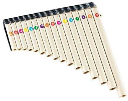 pan flute instrument 16-tube Special Panpipe Teaching Beginner Introduction To C Key Panpipe Instrument 16-tube Off-white
