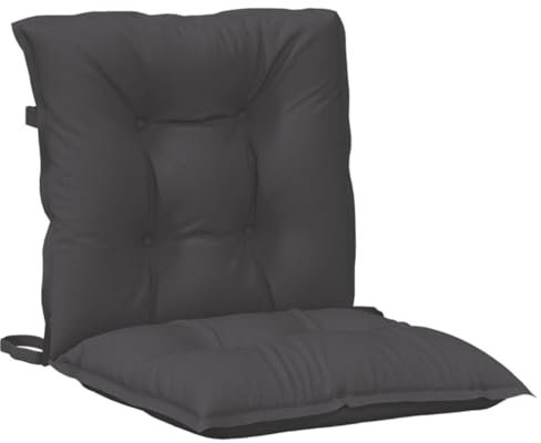 vidaXL Niedriglehner Auflagen 2 STK., Polster Kissen für Gartenmöbel, Stuhlauflage Sitzauflage für Gartenstuhl, Gartenstuhlauflagen, Melange Anthrazit 100x50x7cm Stoff