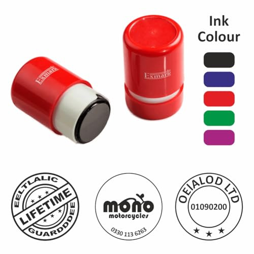 Sign Print Lab Personalized Rubber Stamp Custom Rubber Stamp for Business || Up to 3 Lines of Text || Company Stamp Small Size (26.5x26.5mm) Round Stamps || 10 Fonts to Choose