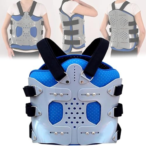 Soporte de columna ajustable, soporte de columna fijo toracolumbar con bolsa de aire inflable, soporte de espalda corrector de postura de altura ajustable, soporte de fijación, para prevenir jorobadas