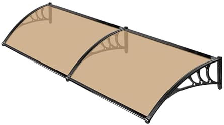 WJXIN Marquise de Porte Exterieur, Auvent Porte D'entrée Toit Marquise Polycarbonate Protection UV, pour Balcon Terrasse Fenêtre Porche(1x2.8m/3.28x9.19ft)
