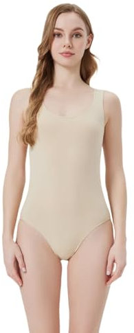 anaissa Joana Body gainant sans coutures Réducteur de ventre et de taille Effet seconde peau Améliore la posture et la peau Utilisation quotidienne et intérieure Fabriqué en Espagne, nude, M