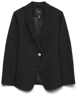 VERO MODA Vmfilia Ls Fitted Blazer, Noir, 40 Femmes