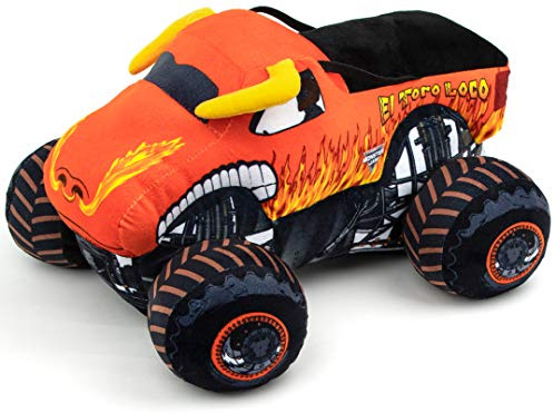 Jay Franco Monster Jam El Toro Loco Plush Pillow Buddy - 32cm Kids Ultra-Soft Stuffed Character Plushie & Cosy Pillow, Official Licensed Product, Orange
