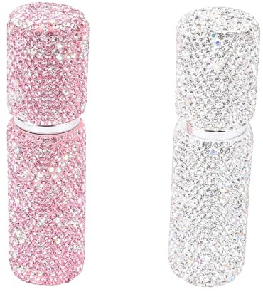 Yinhing 2 St Rhinestone Parfym Atomizer Påfyllningsbar Flaska, Miniatyr Sprayflaska för Resor med Kompakt Design, för Parfym Eteriska Oljor Kroppssprayer