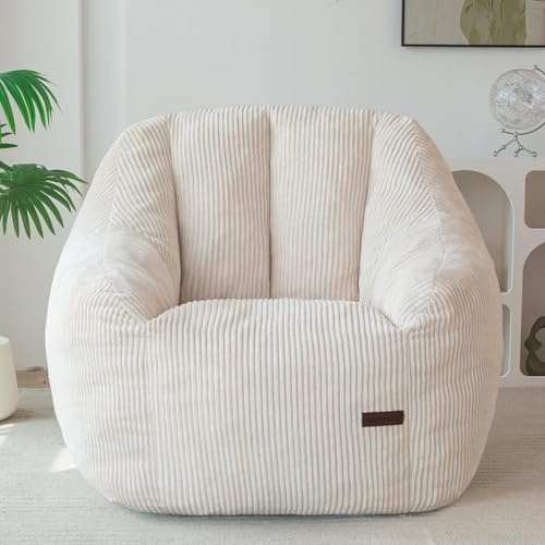 MAXYOYO Rep-puffstol med skumfyllning – modern, ergonomisk och bekväm, sittsäck för vuxna och barn, för vardagsrum och sovrum