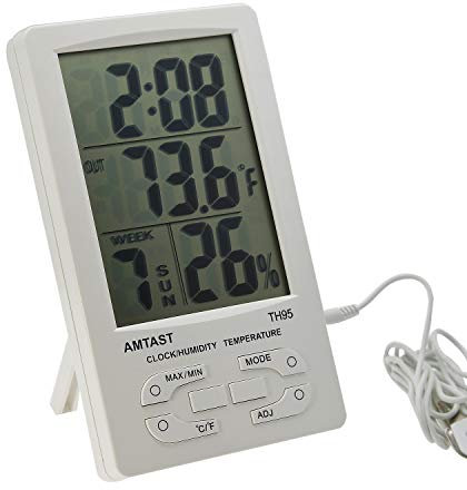 AMTAST Digitales Thermometer Hygrometer,thermometer indoor outdoor,Innenthermometer und Innenhygrometer Messgerät,Temperaturüberwachung mit externem Sensor