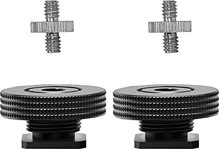 [2 Packs]- Atmoshue 1/4 Innengewinde auf Hot Shoe Adapter, Hot Shoe Mount Adapter mit 1/4 auf 1/4 Stecker Schraubadapter für Magic Arm, Monitor, Videolicht