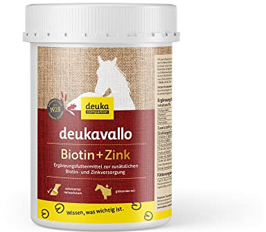 Deukavallo Biotin + Zink für Pferde | hochdosiert | unterstützt Hufwachstum & Hufqualität | für Haut, Fell & Hufe | Zusatzfutter Pferd getreidefrei | Ergänzungsfuttermittel 750 g Dose…