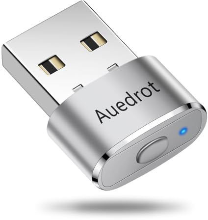 AUEDROT Mouse Jiggler Indetectable USB Mouse Mover con 2 Modos de Jiggle, Mover Raton Automaticamente de Metal, Sin Conductor, Plug and Play, Mantener la Computadora/Portátil Despierta, Plata