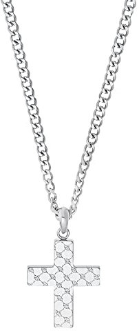 JOOP! Kette mit Anhänger Edelstahl Herren Halsschmuck, 60 cm, Silber, Kreuz, Kommt in Schmuck Geschenk Box, 2031030